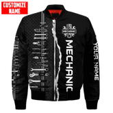 Men bomber jacket Personalized Name Mechanic 3D Printed winter zipper Jacket casual unisex Harajuku Streetwear coat FX-09